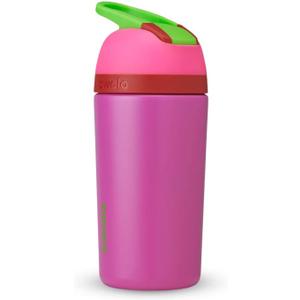 Owala Kids Flip Insulated Stainless-Steel Water Bottle with Straw and Locking Lid, 14-Ounce, Pink/Purple (All the Berries)