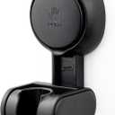 TAILI Shower Head Holder Suction Cup, Adjustable Height & Angle, Wall Mounted, Waterproof, Black, Plastic, Round, Bathroom & Shower Fixture