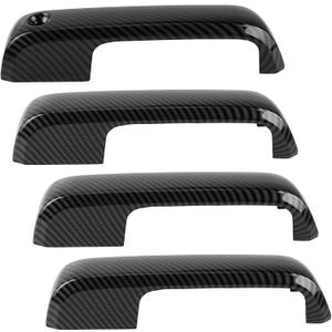 GoaMotors 4PCS Exterior Door Handle Cover w/o Smart Keyhole Compatible with Ford F-150 4DR 2015 2016 2017 2018 2019 2020 Door Handle Carbon Fiber Pattern Trim