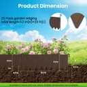 25 Panels Modular Metal Garden Edging 3.2in (H) x 33 ft (L)–Landscape Edging with 26 Stakes, Adjustable 0-270°for Curved Lawn & Flower Bed Borders, No Dig Metal Edging for Landscaping (Rust)