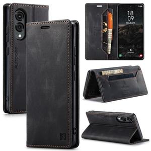 Sojlecyu for Samsung Galaxy S25 Edge Case, [RFID Blocking] PU Leather Wallet Cover Magnetic Flip Cover Card Holder Kickstand Shockproof Protective Phone Case for Samsung Galaxy S25 Edge，Black