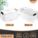 EOENVIVS Plastic Storage Bins with Lids 6 Pack, 7 Quart Storage Containers With Black Buckle Latch, Stackable Storage Organizers for Home Pantry Office Classroom Organization, Clear