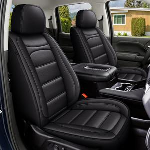 Car Seat Covers Custom Fit for GMC Yukon 2007-2025 8 Seats: Waterproof Faux Leather Seat Covers Automotive Seat Protectors with 3 Storage Bags(Black)