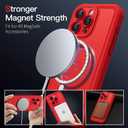 COOLQO Magnetic for iPhone 13 Pro Case, Dual Layer Matte Scratch-Resistant, Red