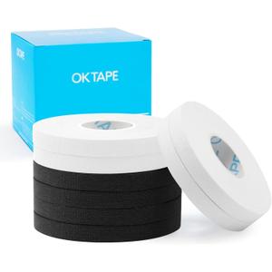 OK TAPE 8 Rolls Athletic Tape, 0.3 Inch Finger Tape for BJJ, Boxing, Climbing, Football, Pro Jiu Jitsu Sports Tape | Add Grip & Protect Fingers and Toes (0.3" x 45 Ft, Black+White)