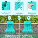 Tudomro 66'' Outdoor Chaise Lounge Cushion Waterproof Patio Pool Chaise Lounge Cushion with Headrest Pillow Tie Fade Resistant Replacement Longue Rocking High Back Chair(Peacock Blue,2 Pcs)