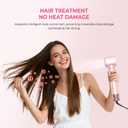 Atopskins 5 in 1 Hair Dryer Brush Set, Detachable Hot Air Styler, Blow Dryer Brush, 3 Heat Settings Auto Curling Wrap Styler, Ionic Hair Styling Tools - Straighten Curl Dry Volumize Smooth (Pink)