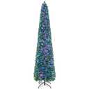 8 FT Pre-Lit Artificial Xmas Tree with Colorful Fiber Optics & 889 PVC Branch Tips