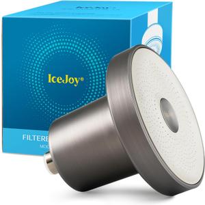 IceJoy Shower Head with Filters - Scientifically Evaluated, High-Efficiency Filtered Shower Head for Enhanced Hair & Skin Health, Minimize Hair Loss, Preserve Color-Treated Hair (Brushed Steel)