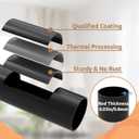 Outdoor Curtain Rods for Patio, Extra Long Rod (32 to 240 Inch) Heavy Duty Curtain Rod, Adjustable Wall & Ceiling Mount, Matte Black Room Divider, For 1 Large Window or 2 Windows,5 Holders