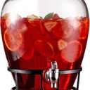 Style Setter Beverage Dispenser Cold Drink Dispenser Glass Jug, Metal Stand & Leak-Proof Acrylic Spigot Great for Parties, Weddings & More (2.64 Gallon)