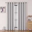 Grommet Blackout Curtains for Bedroom and Living Room - 2 Panels Set Thermal Insulated Room Darkening Curtains (Ice Gray, 52W x 84L)