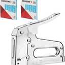 Arrow T50 Heavy Duty Staple Gun Kit, All Chrome Steel Stapler, with 3750 Pieces T50 1/4", 3/8", 1/2" Staples, for Upholstery Professional Projects