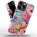 case for iPhone 14 Pro Max,Anti-Scratch Frosted Case Cover,Collage Aesthetic Seashell