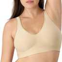 Bali Women's Wireless Bra, Comfort Revolution Seamless T-Shirt Bra, ComfortFlex Fit, Moisture-Wicking (Medium, Nude)