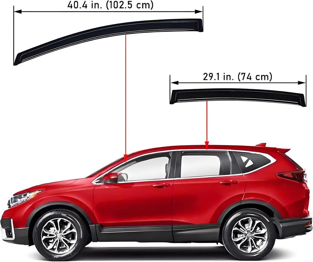 Lightronic Extra Durable Outside Mount Auto Vent Window Visor, Fits 2017-2022 Honda CR-V (CRV), UV Protection Rain Guard, Original Wind Deflector, No-Drill Easy Install, Dark Smoke, 1-Piece