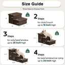 Love's cabin Dog Stairs for Small Medium or Large Dogs with Storage and Adjustable Steps, Foldable Dog Steps for Bed or Couch, 4-Step Coffee Folding Cat Pet Ramp with Zip up to 200 lbs, Coffee