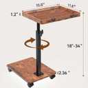 C Table Side Table Adjustable Height, 360Swivel TV Tray Table with Wheels, Small Table for Eating, Dinner, C Shaped End Tables Living Room and Bedroom for Sofa, Couch, Bed,Chair, Snack, 15.8 inches x 11.8 inches x 34 inches