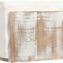 Rustic Wooden Paper Napkin Holder Farmhouse Napkin Storage Dispenser For Tables Kitchen Office Accessories for Restaurants, Dining Home Decor, Nature Vintage Home Gift Bar Decor (washed white)  3"D x 3"W x 5.5"H