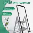 5-Step Folding Ladder with Handrails, Heavy Duty Ladders for Home & Kitchen, Folding Ladder Easy to Store, Tall Ladder for Adults, Anti-Slip & Space-Saving Step Ladder, 330 Lbs Capacity