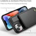 Vinich for iPhone 15 Wallet Case with Card Holder, RFID Blocking Credit Slots Kickstand Shockproof Phone Cover Fit for iPhone 15 6.1" Black