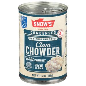 Snow's Condensed New England Clam Chowder, 15 oz Can - 4g Protein per Serving - Authentic New England Style Recipe (EXP 09/20/28)