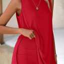 PRETTYGARDEN 2 Piece Sets for Women 2026 Summer Matching Lounge Shorts Set Resort Airport Travel Loungewear Outfits Clothing (Red, XL)