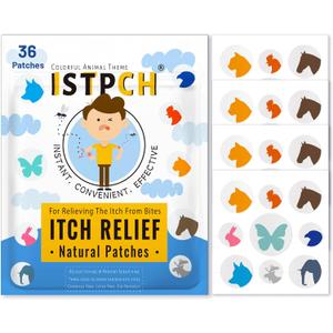 5 x Itch Relief Patches for Kids & Adult, Natural Bug Bite Itch Relief Stickers, Reduce Swelling & Itching - After Bite Relief, Summer Travel Camping Essential Gifts (36 Counts)