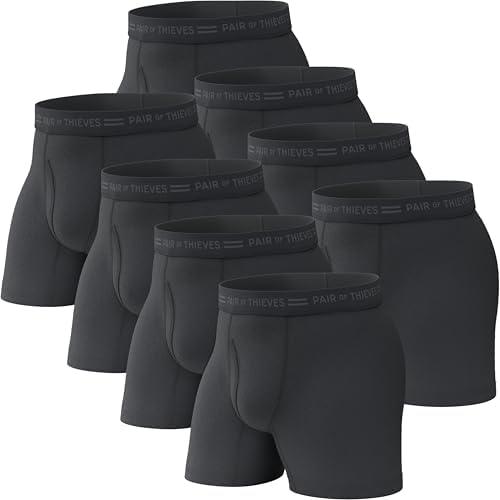 Pair of Thieves Men's Underwear Boxer Briefs - Soft Cotton Boxer Briefs for Men Pack - 8 Pack Tagless Mens Underwear M