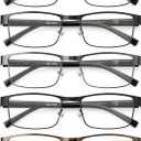 5PCS Reading Glasses Men - Blue Light Blocking Computer Metal Thin Frame Readers For Mens/Women x3.25