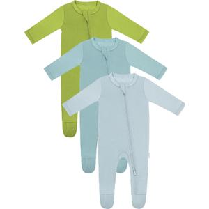 RRP Unisex Baby Footies Pajamas,Rayon Derived From Bamboo,Buttery Soft Sleep 'N Play PJs,2-Way Zipper Closure,9-1 Months