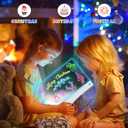 16" Led Drawing Board for Kids Rechargeable, Portable Doodle Glow LED Note Board with 7 Colors, Light Up Acrylic Dry Erase Lumi Board with Stand, Christmas & Birthday Gifts for Girls Boys