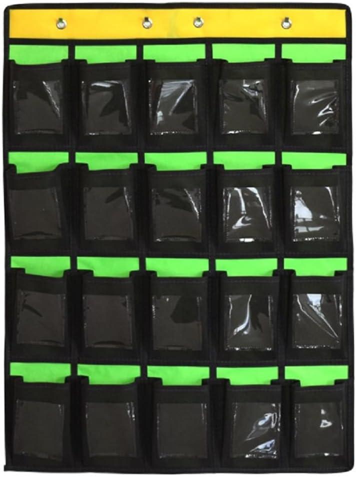 Numbered Classroom Pocket Chart for Cell Phones Calculators Holders Hanging Wall Door Organizer (20 POCKETS)