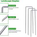 Galvanized U-Shaped Garden Stakes, 6 Inch 100 Pcs Landscape Staples, Ground Stakes, for Decoration Weed Barrier Fabric, Irrigation Tubing, Holding Fence, Tarpaulin (100, 6 INCH)