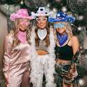 Suncalla 4 Sets DIY Easter Cowboy Hats Western Rodeo Hats with Feathers, Bandana, Heart Sunglasses Paint Glitter for Adult