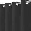 Inhousolu No Hook Waffle Weave Shower Curtain with Removable Snap in Fabric Liner Set for Bathroom, 230 GSM Heavy Duty Weighted Hem, Water Repellent Washable Bath Curtains, 60 x 72 Inch, Black