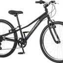 Retrospec Dart Kids Bike - 7-Speed Hybrid Bicycle for Ages 6-11 with 29in All-Season Tires & Shock Absorption - Adjustable Height Youth Bike with V-Brakes & Smooth Gear Shifting