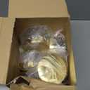 Dandat 24 Pcs 8 oz Plastic Jar Container with Lid and Label Refillable Empty Round Clear with Gold PET Cosmetic Sample Slime Containers for Lotion, Cream, Ointments, Body Butter, Makeup Travel Storage