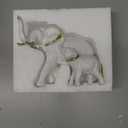 1 Piece Elephant Statue Resin Elephant Figurine Animal Feng Shui Sculpture Animal Ornament for Home Office Wedding Decoration - White Gold Left