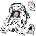 Baby Carseat Cover Boys, Newborn Car seat Canopy, Minky Cozy & Warm Cover, Winter Carrier Cover with Peep Windows, Soft & Breathable, Bear Stuff
