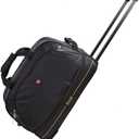 OIWAS Small Rolling Duffle Bag with Wheels Travel 22 inch Carry On Luggage Tote Unisex-Adult Short Term Trips Expandable 50L to 60L (Black)