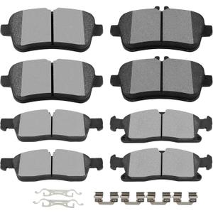 SCITOO D1629 D1630 Front Ceramic & Rear Semi-Metal Brake Pads Sets w/Hardware Fit For Benz For GL350 For GL450 For GLE300d For GLE350 For GLE400 For GLS350d For GLS450 For ML250 For ML350 For ML400