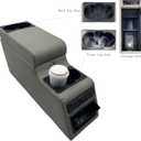 Truck Center Console Truck Seat/Bench Organizer for Jeep CJ5 1976-1983,Jeep CJ7 1976-1986,Jeep Wrangler(YJ) 1987-1995 (Grey)