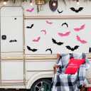 20Pcs Halloween Garage Decoration Magnet Stickers Black Pink Bat Refrigerator Decals Magnet Stickers for Party Home Door Dishwasher Decor