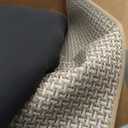 DEXI Hallway Runner, 2'4"x8' Non Slip Rubber Backing Washable Carpet Hallways Runners, Absorbent Thin Indoor Mats for Entryway, Laundry, Patio Entrance, White and Beige