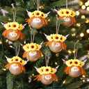 12 Pcs Western Handmade Christmas Ornament Highland Cow Ball Decoration 3D Christmas Tree Decor with Loop Shatterproof Hanging Ornament for Xmas Tree Home Farmhouse Decor Animal Lover Gifts