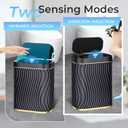 steo spce Automatic Motion Sensor Bathroom Small Trash Can with Lid, 2.6 Gallon Black Touchless Slim Garbage Can, Smart Waterproof Trash Bin for Bedroom, Restroom, Living Room, Office