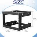 6U Wall Mount Open Frame 19 Inch Server Equipment Network Cabinet, 19.7" W x 18" D x 14.2" H