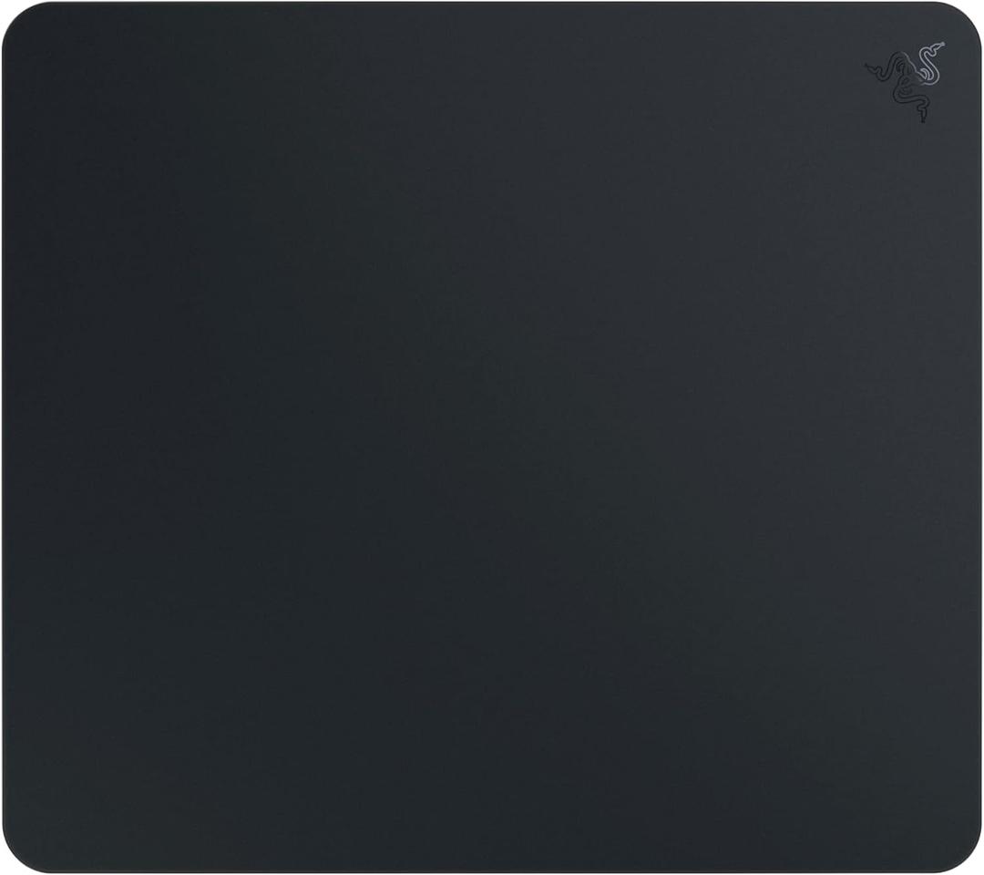 Razer Atlas Tempered Glass Gaming Mouse Mat: Ultra-Smooth Micro-Etched Surface - Dirt and Scratch-Resistant - Anti-Slip Base - Quiet Mouse Movements - Black, 17.7L x 15.8W inches