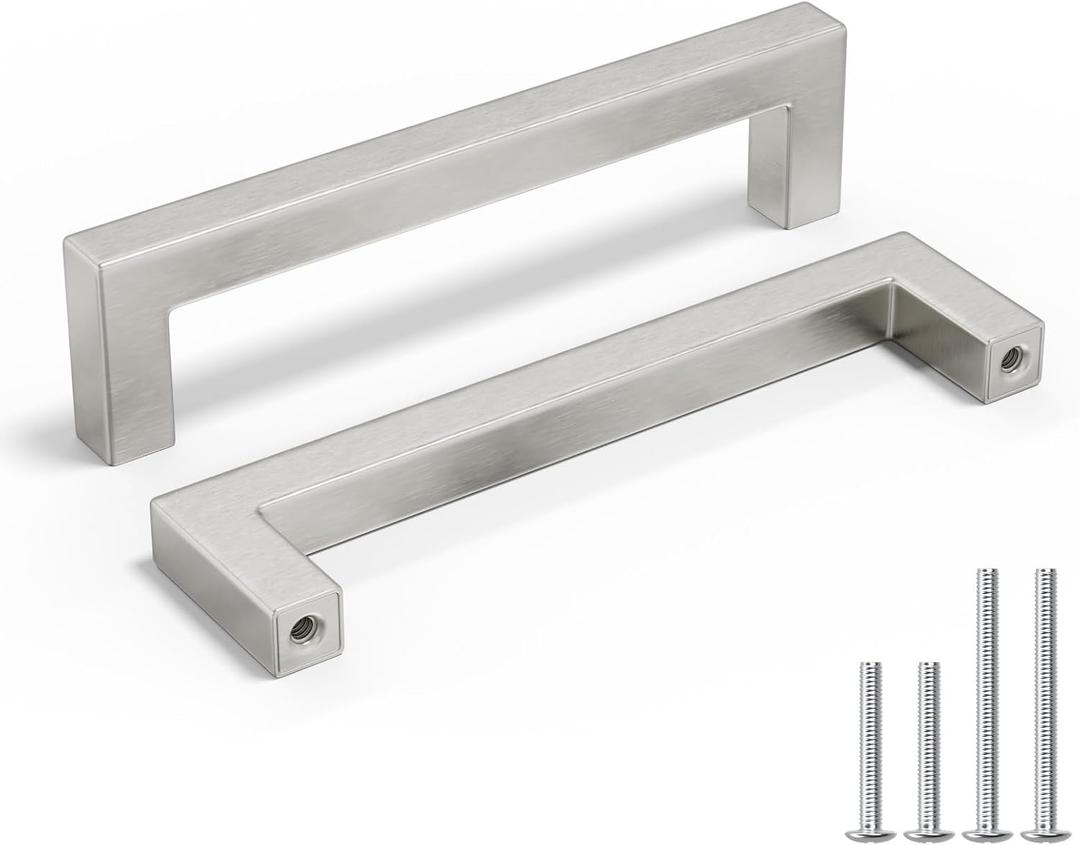homidy Cabinet Pulls Brushed Nickel Drawer Pulls - 40 Pack 5 inch Modern Cabinet Pulls HDJ12SN Cabinet Hardware Brushed Nickel Drawer Pulls (5inch(128mm) hole center)
